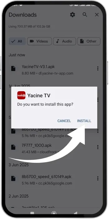 تحميل ياسين تيفي للاندرويد الإصدار 5.5.1 لايف 31 install yacine tv apk
